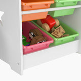 4 contenedores de almacenamiento coloridos, no tóxicos y ecológicos en colores vibrantes que caben debajo para todas las cosas de sus hijos