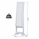 This 2-in-1 LED mirror with 6 marquee lights and storage is 136cm high x 36cm wide x 30cm deep