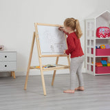 The double-sided easel will grow with your child