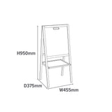 Double-sided easel dimensions - H95x W45.5 x D37.5cm