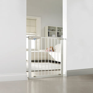 Oceňovaná Lindam White Sure Shut Pressure Fit Schodisková brána | Baby Gate | Výsuvná bezpečnostná brána (73-80 cm)