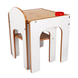 The modern white Little Helper FunStation table & chair set is super neat and durable