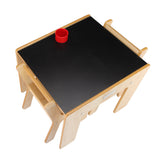 Ensemble table et 2 chaises en bois pour enfants Little Helper FunStation avec plateau de bureau tableau noir et pot à stylos pour deux fois plus de plaisir