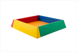 Juego de juego suave con piscina de bolas Montessori extragrande | Piscina de bolas con alfombra interior | 158x158x30cm | Colores primarios | Más de 3 millones de ayudantes