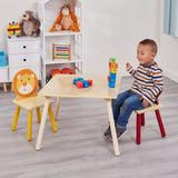 Ensemble table et 2 chaises robustes et colorées. Idéal pour toute maison, chambre, salle de jeux, crèche, groupe de jeu ou école.