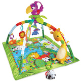 The  baby play mat  comes  to  life  with  music,  lights  and  nature  sounds  that  respond  to  baby’s  movement.