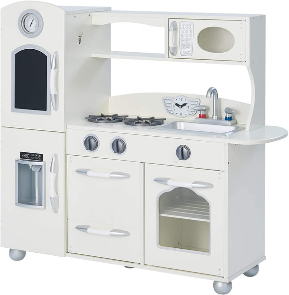 Play house with our toy kitchen complete with oven, microwave, washing machine and sink and more realistic features
