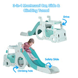 4-in-1 Multi Activity Toddler Slide Set | Crawling | Climbing | Driving | Sliding | Aqua | 18m - 4 years