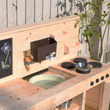 Our mud kitchen is suitable from 18 months and is big enough for 3 kids to work at