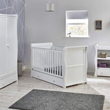 The cot bed includes a drawer at the bottom, enabling you to store their toys or cuddlies.