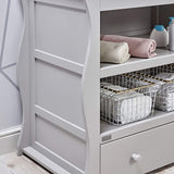 The full-width drawer with two pull handles can store your precious little one's toys, clothes and other valuables.