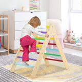 2-in-1 Children's Eco Wood Climbing Frame | Montessori Pikler Triangle, Slide and Climber