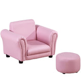 Fotel dziecięcy jednoosobowy z podnóżkiem | Różowe krzesło dla dzieci | 3-5 lat.