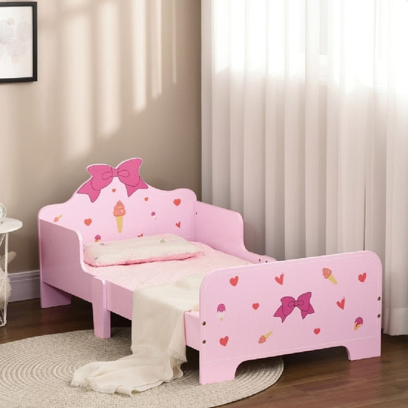Sweetheart Toddler Bed with Side Rails | Pink | 1.43 Long x 74cm wide | 3-6 Years.