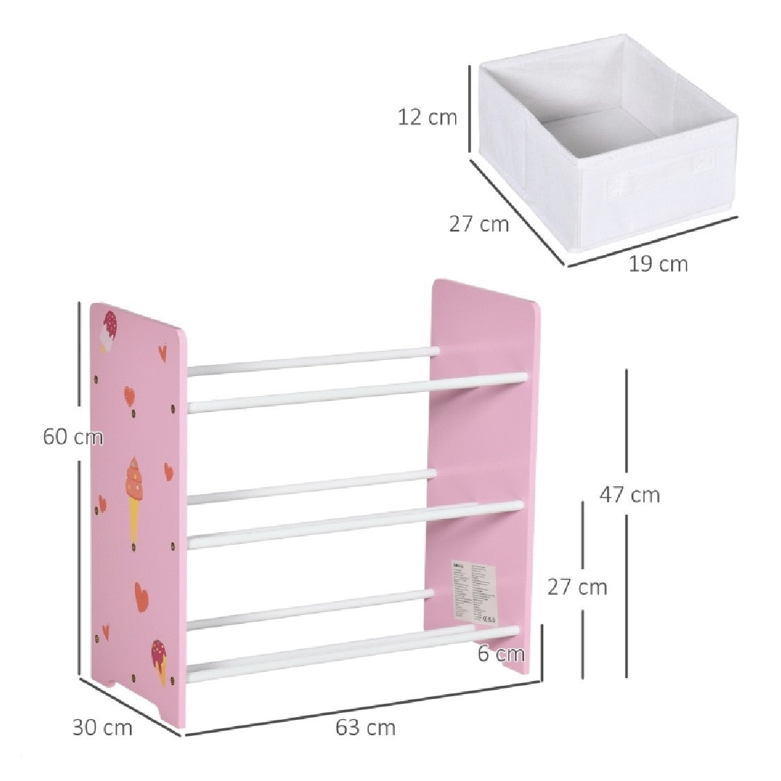 Pink toy box with bookshelf hotsell
