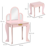تعتبر طاولة الزينة والمقعد باللون الوردي الأميرة مثالية لأي أميرة لتنغمس في القصص الخيالية الخاصة بها.