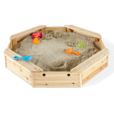 Kids Octaganol Eco FSC Wooden Sandpit with Waterproof Cover | 1.16m diameter | 12m+