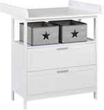 Little Star Baby Changing Unit | Fabric Storage Boxes & Drawers | White