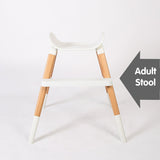 7-in-1 kinderstoel en dienblad | Lage stoel | Stoelverhoger | Kruk | Grijs kussen | 6m+