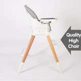 Deluxe 7-in-1-Hochstuhl & Tablett | Niedriger Stuhl | Sitzerhöhung für Stühle | Hocker | Graues Kissen 