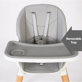 Deluxe 7-in-1 High Chair & Tray | Low Chair | Booster for Chair | Stool | Grey Cushion | 6m+