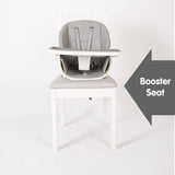 Wysokie krzesełko i taca Deluxe | Niskie krzesło | Wzmacniacz do krzeseł | Stołek | Szara poduszka | 6m+