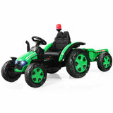 Tractor con remolque eléctrico para niños con control remoto | coche de juguete correpasillos de 12v
