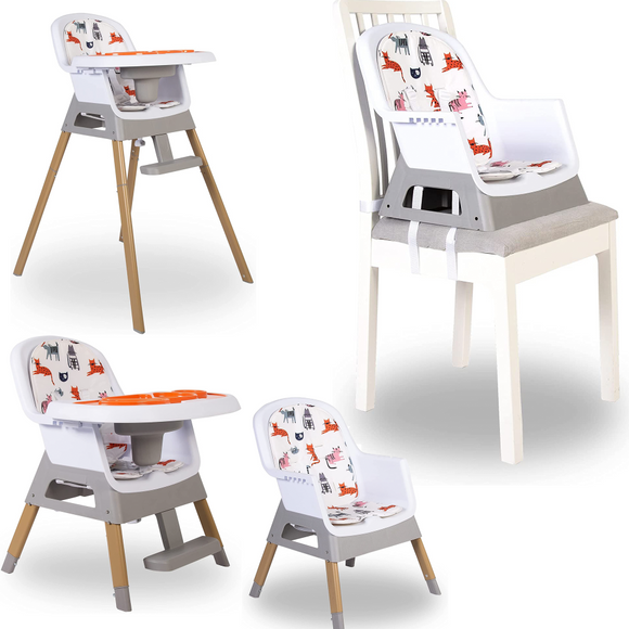 4-in-1 Grow-with-Me Baby High Chair, Low Chair & Booster Seat for Chairs | 6 months - 6 years