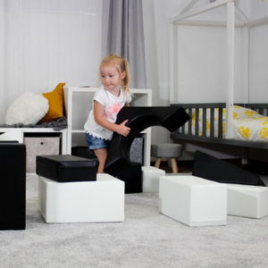 X-Large Soft Play Equipment | Montessori 10 Piece Foam Play Set | Black & White | 6 months+