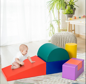 This lovely 6 pc montessori foam play set from Little Helper aids development for tots from 9 months to 3 years