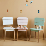 Silla Infantil Interior y Exterior | Silla para escritorio de tareas | Blanco o verde pistacho