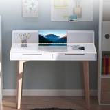 Kids Scandi-Design Homework Computer Desk | Drawers | Natural & White | 6 Years+