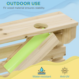 Kids Montessori Eco Natural Fir Wood Water Wall | Παιχνίδι με άμμο και νερό με 18 αξεσουάρ | 3 Χρόνια+