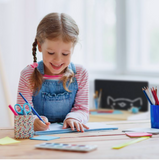 Montessori Homework Desk | Blackboard  with Chair | Natural & White | 3-8 Years