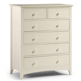 This white ivory 6 drawer chest of drawers has a clean classic look to suit a wide range of nursery and bedroom styles
