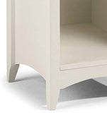 Shaker style bedside table cabinet with a modern twist, its size is 63cm high x 44cm wide & 43cm deep in ivory white