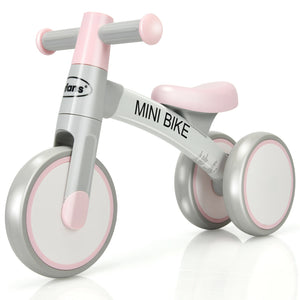 3 stille hjul baby balansesykkel | rullator for spedbarn | rosa