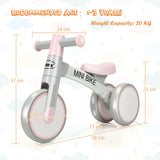 bicicleta de equilíbrio para bebê de 3 rodas | andador infantil | rosa