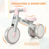 3 Silent Wheel Baby Balance Bike og Baby Walker | Lyserød