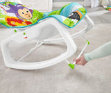 Stationary seat position on this multi use Fisher Price baby rocker with kick stand to secure.