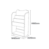 Dimensions de la bibliothèque Safari pour enfants H96,5 x L48,5 x P24 cm