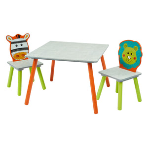 Drewniany stół i krzesła dla dzieci dla 2 osób