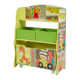 Wooden Storage Unit with Roll-Out Toy Box