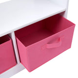 2 große rosafarbene Stoffschubladen für Spielzeug oder Verkleidungszubehör