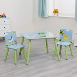 Этот супер-милый детский набор из стола и стульев — интересный и красочный дизайн, который понравится любому малышу.