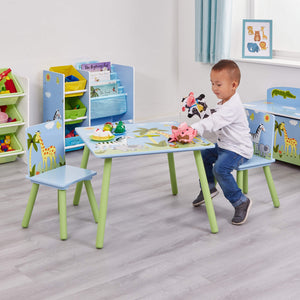 Kids Wooden Safari Table and 2 Chairs Set