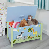 At a toddler-friendly height, it is part of the Jungle Joy collection which includes a kids lego table and chair set, a toy storage box, and freestanding wall storage units.