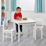 Mesa y sillas de madera modernas para niños.