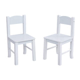 2 modern white wooden chairs