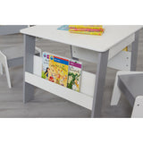 Includes storage for books and arts and crafts